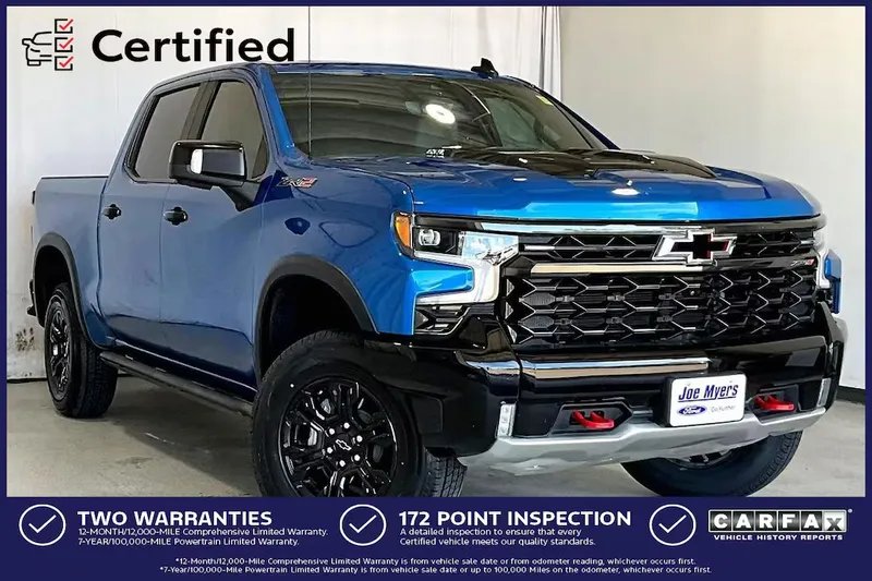 2022 Chevrolet Silverado 1500 in Glacier Blue Metallic — front three-quarter view