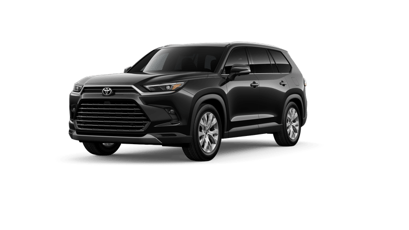 2026 Toyota Grand Highlander Limited in Midnight Black Metallic — front three-quarter view