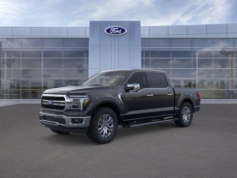 2026 Ford F-150 Lariat in Agate Black — front three-quarter view