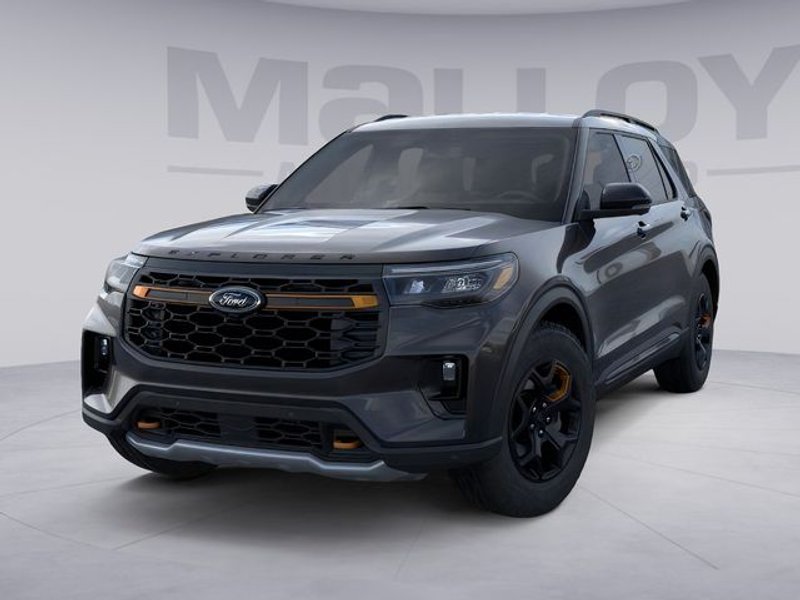 2026 Ford Explorer 4DR AWD Tremor in Black — front three-quarter view