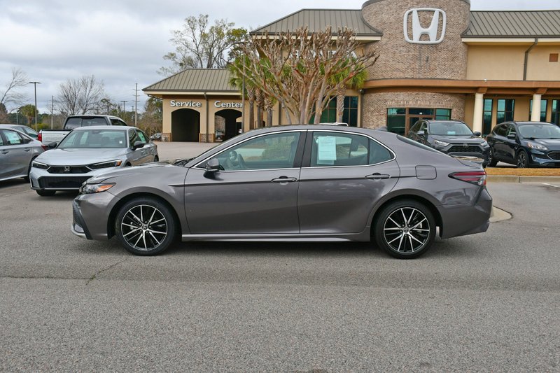 2023 Toyota Camry SE in Gray — front three-quarter view