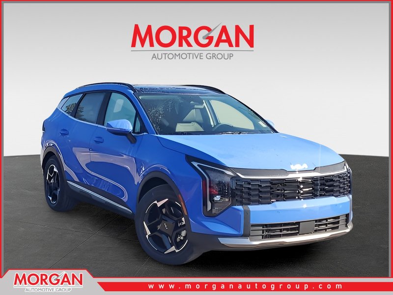 2026 Kia Sportage EX in Blue — front three-quarter view