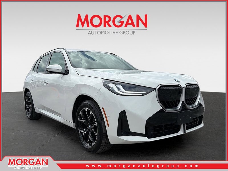 2025 BMW X3 30 xDrive in Alpine White — front three-quarter view