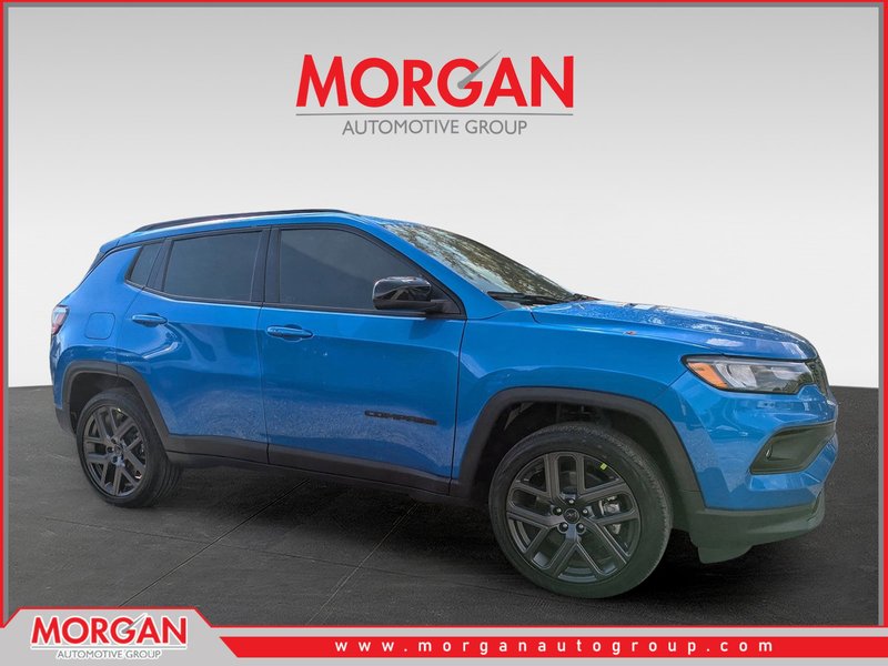 2026 Jeep Compass Latitude in Blue — front three-quarter view