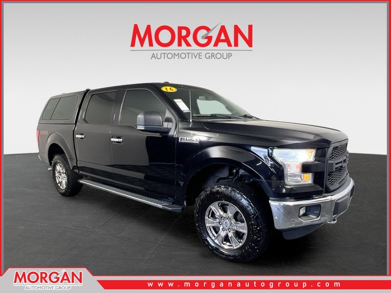 2016 Ford F-150 XLT in Shadow Black — front three-quarter view