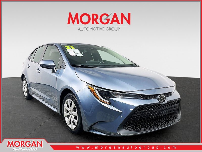 2021 Toyota Corolla LE — front three-quarter view