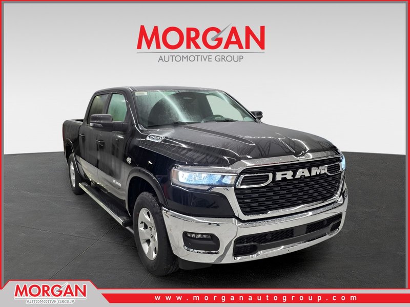 2026 Ram 1500 Big Horn in Diamond Black Crystal Pearlcoat — front three-quarter view