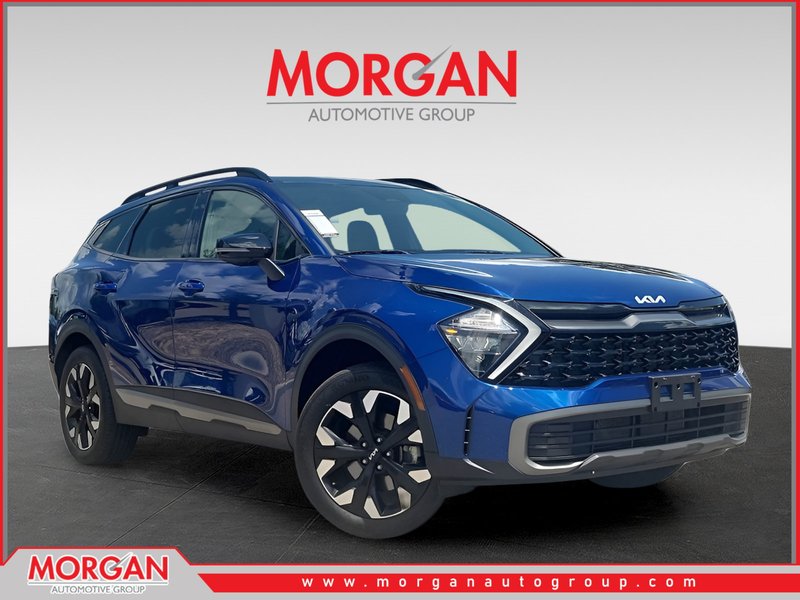 2023 Kia Sportage X-Line in Blue — front three-quarter view