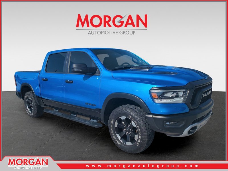 2024 Ram 1500 Rebel in Blue — front three-quarter view