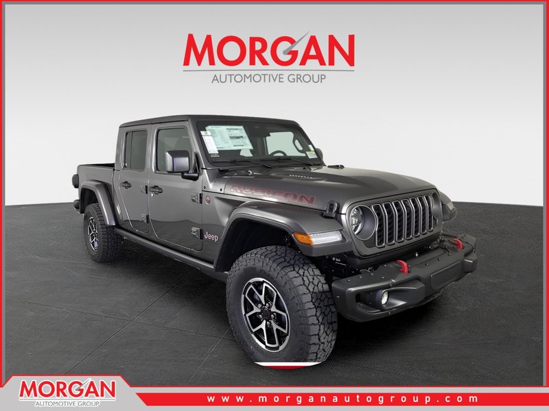 2026 Jeep Gladiator Rubicon in Gray — front three-quarter view