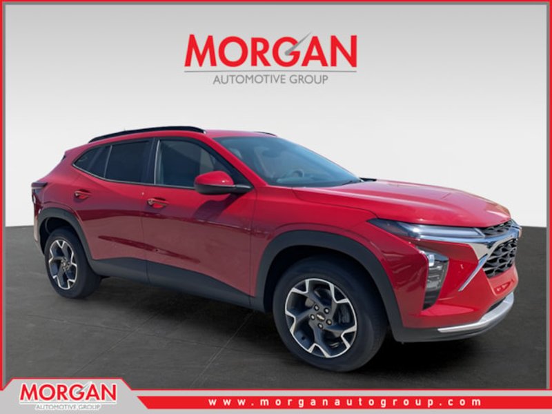 2026 Chevrolet Trax LT in Red — front three-quarter view