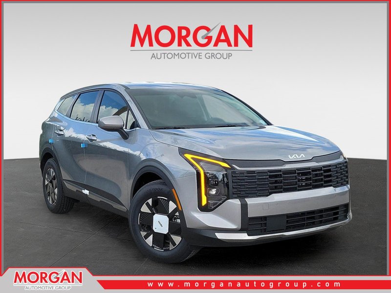 2026 Kia Sportage Hybrid LX in Steel Gray — front three-quarter view