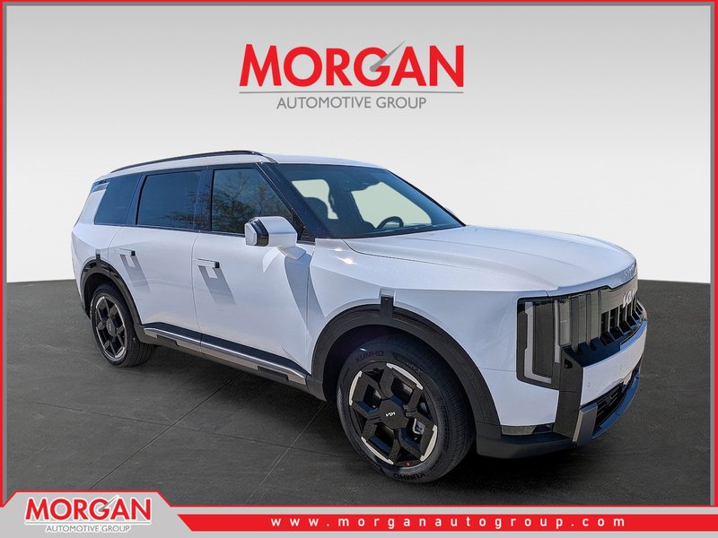 2027 Kia Telluride EX in Glacial White Pearl — front three-quarter view