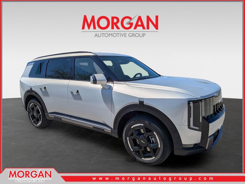 2027 Kia Telluride EX in Ivory Silver — front three-quarter view