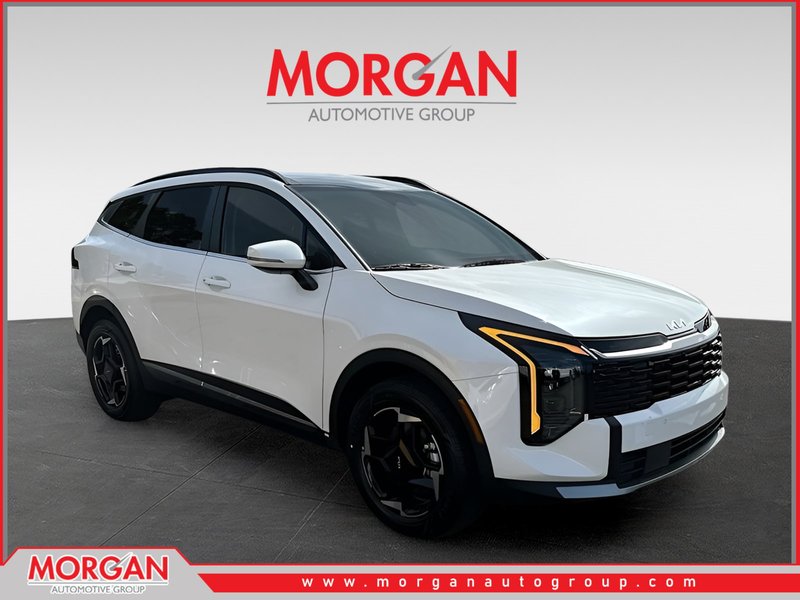 2026 Kia Sportage Hybrid EX in White — front three-quarter view