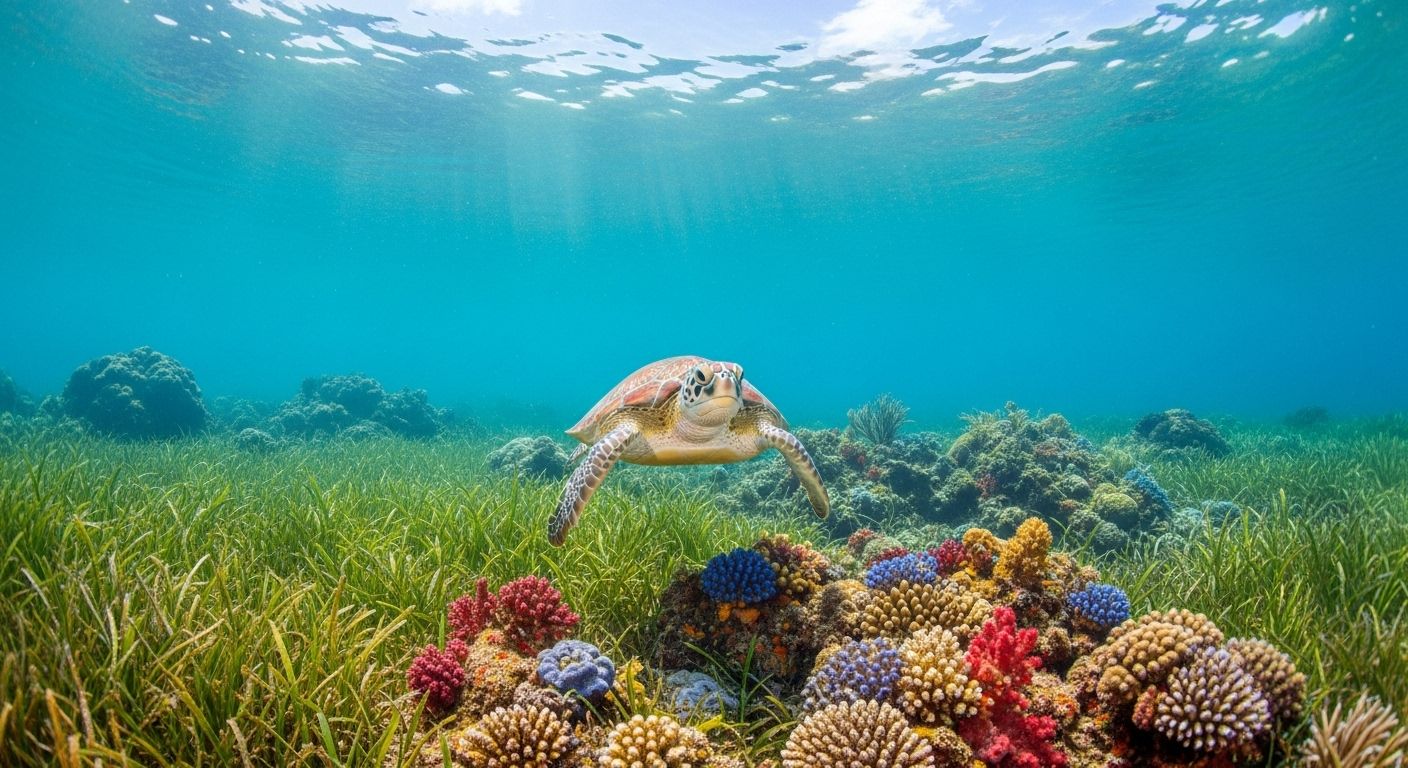 Green Sea Turtle Habitat Description Coral Home