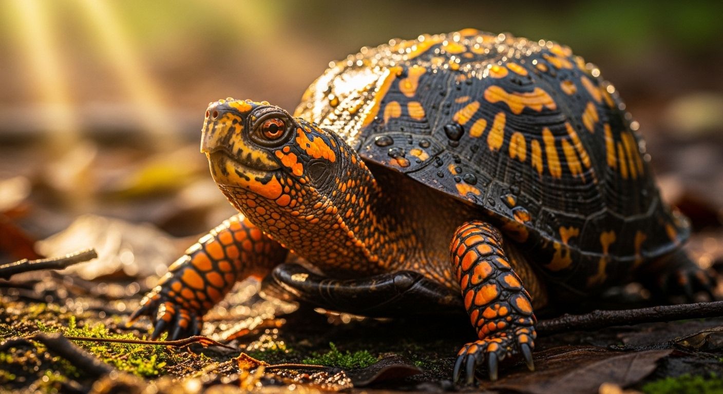 turtle with orange spots on head