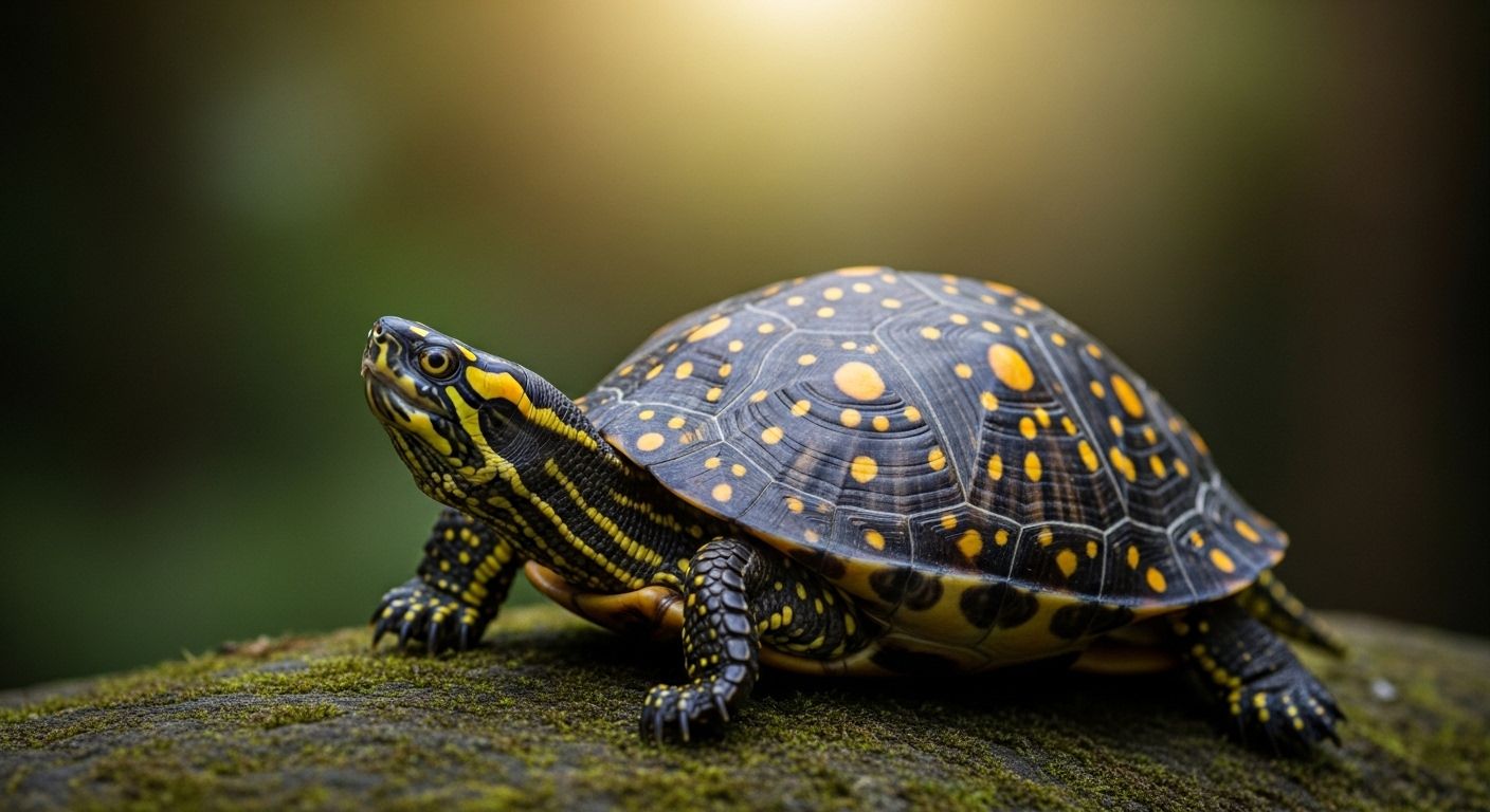 turtle with yellow spots on shell