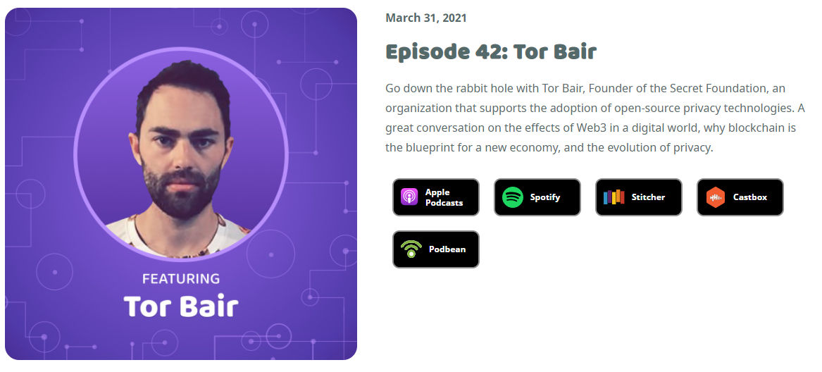 Episode 42: Tor Bair - Web3 & open-source privacy