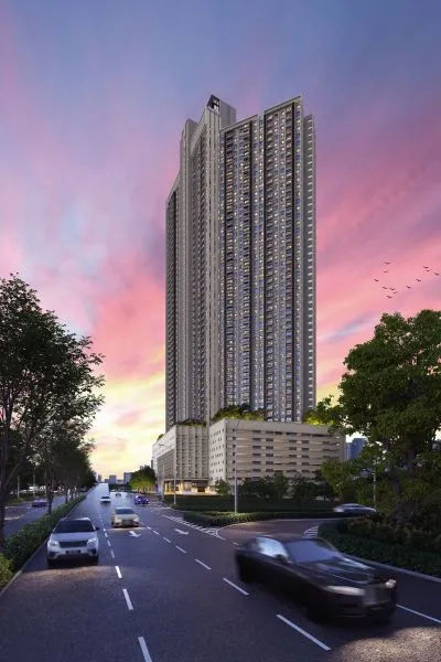 Artist Impression of the Facade of The Lighthauz Residence in Gelugor Penang Malaysia