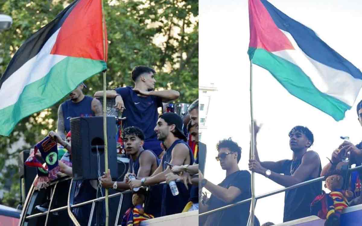 Dikecam Israel! Lamine Yamal Kibarkan Bendera Palestina, PM Spanyol Angkat 
