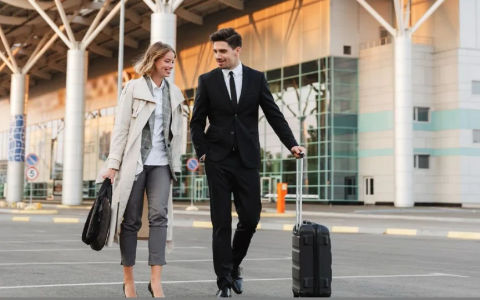 Luxury black sedan airport car service