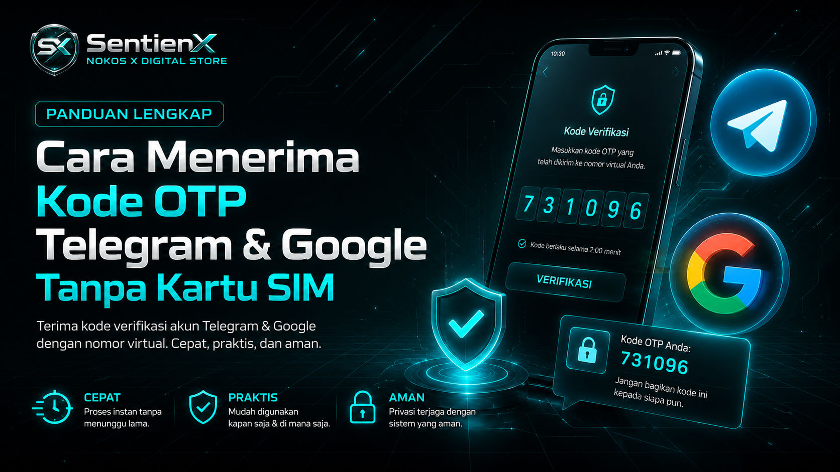 Cara Menerima Kode OTP Telegram & Google Tanpa Kartu SIM