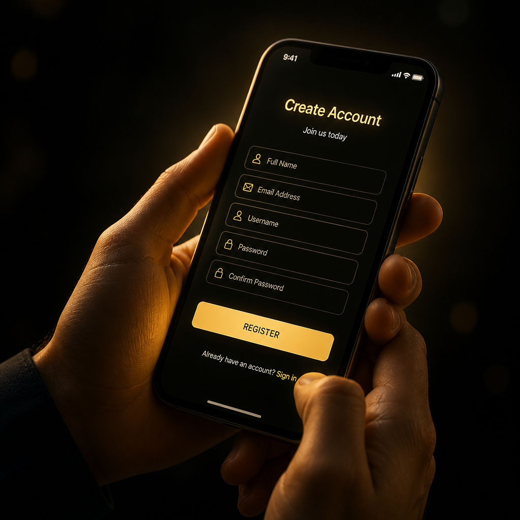 Proses pendaftaran akun BK8 di smartphone