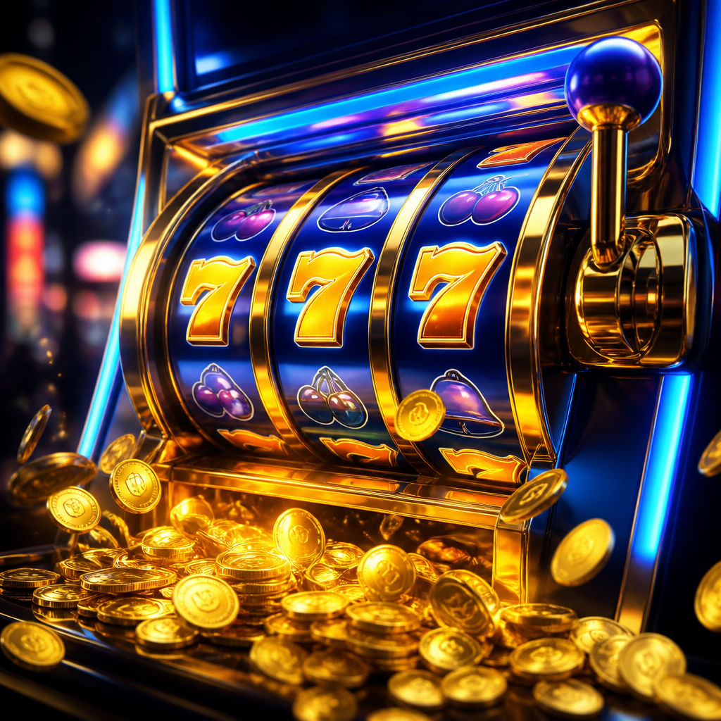 Tampilan slot pulsa BK8 dengan jackpot dan efek koin