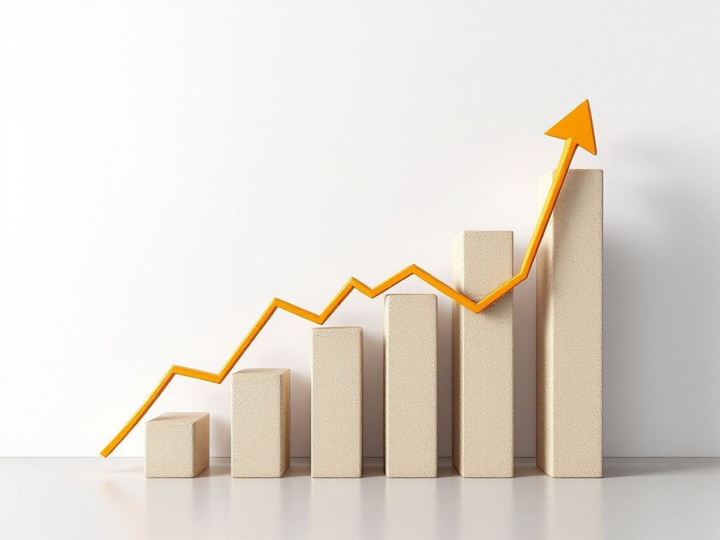 A simple graph showing sales growth
