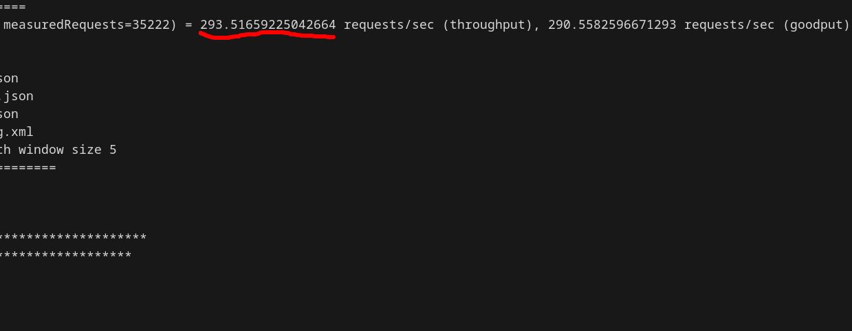 A terminal showing Benchbase with 293 TPS