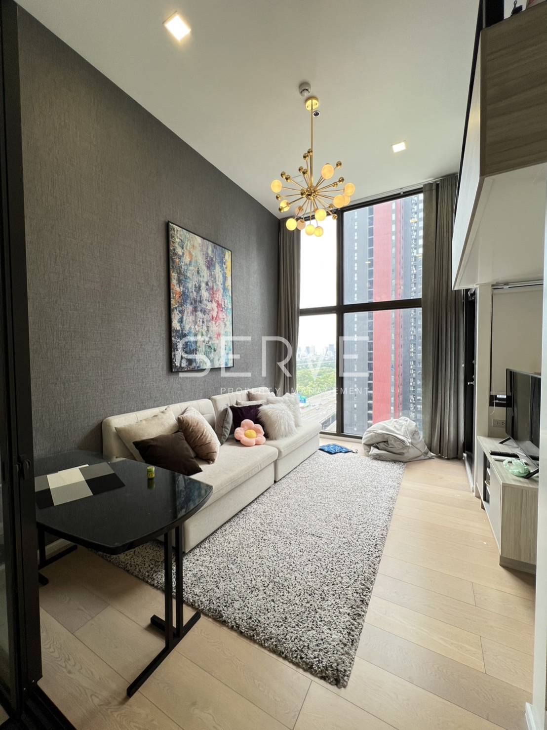 Loft Duplex 1 Bed Nice Room Good Location Close to MRT Phra Ram 9  450 m. / For Rent & For Sale