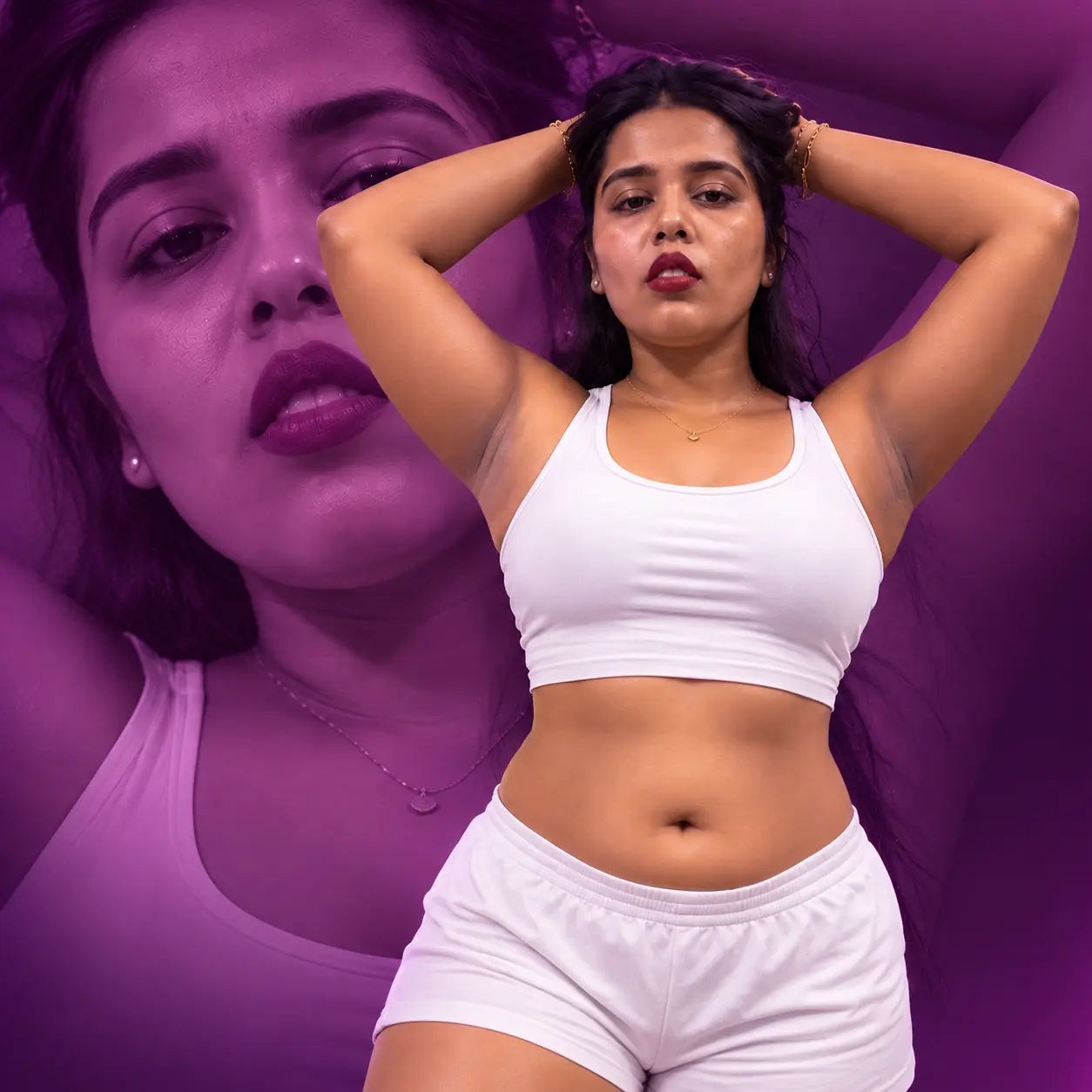 Image of Stripchat Model Letsgetnastyyy Desi Girl Strips White Top And Fingers Her Thick Pussy Live