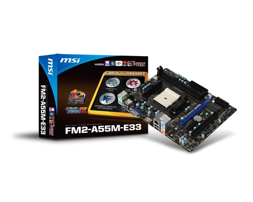 MSI FM2-A55M-E33 motherboard AMD A55 Socket FM2 micro ATX