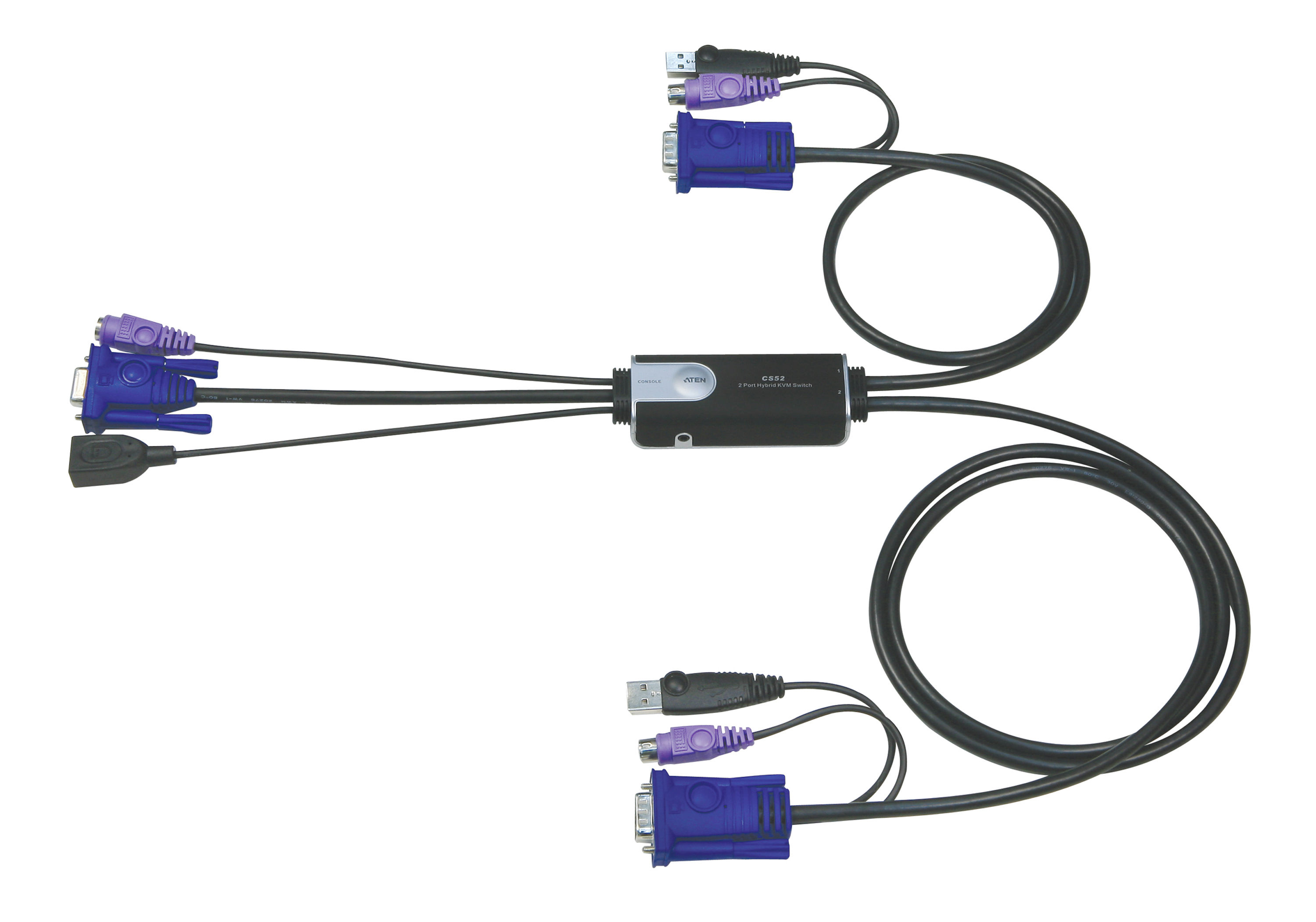ATEN CS52 KVM switch Black