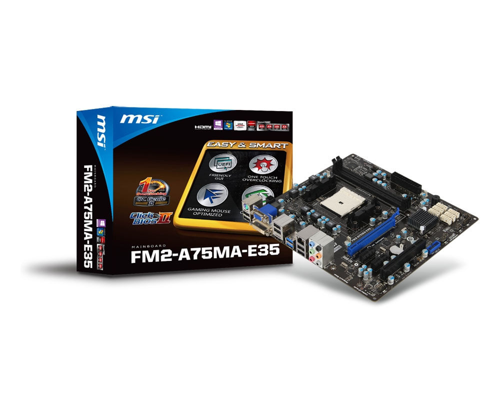 MSI FM2-A75MA-E35 motherboard AMD A75 Socket FM2 micro ATX