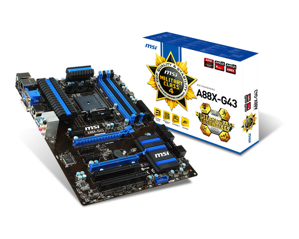 MSI A88X-G43 motherboard AMD A88X Socket FM2+ ATX
