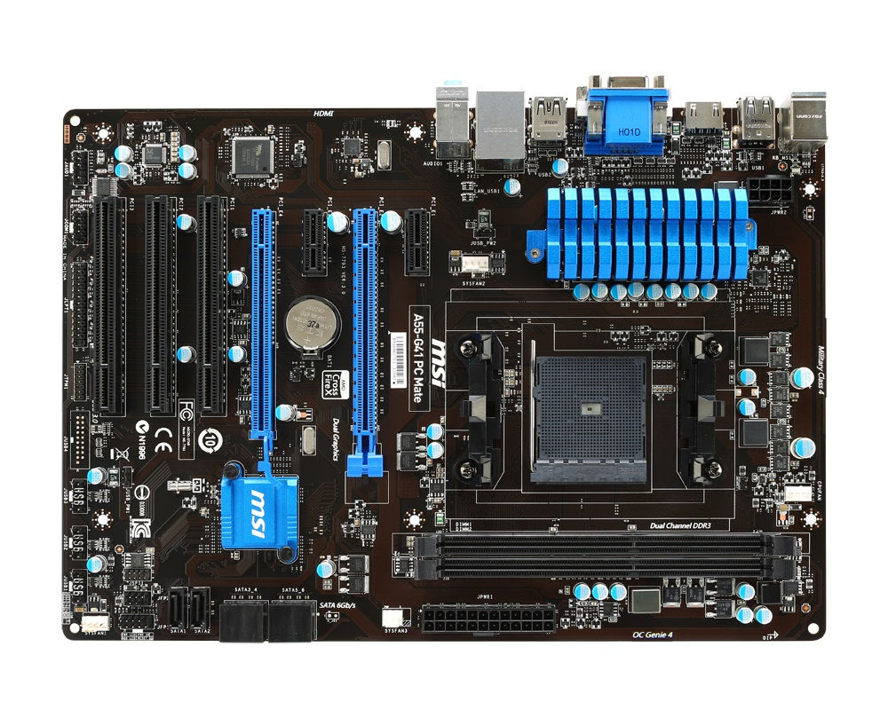 MSI A55-G41 PC Mate AMD A55 Socket FM2+ ATX
