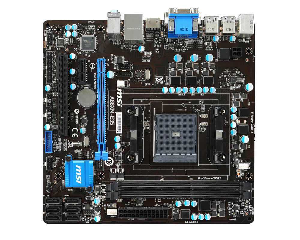MSI A88XM-E35 motherboard AMD A88X Socket FM2+ micro ATX