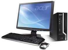 Acer Veriton X275 + 17 TFT Intel® Core™2 Duo E7500 2 GB DDR3-SDRAM 160 GB Intel® GMA X4500 Windows 7 Professional SFF PC Black