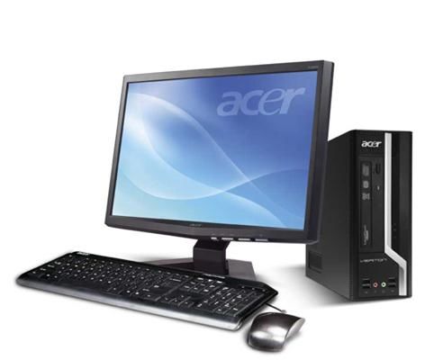Acer Veriton X275 + 19" B193DOY Intel® Pentium® E6800 4 GB DDR3-SDRAM 320 GB Windows 7 Professional SFF PC Black