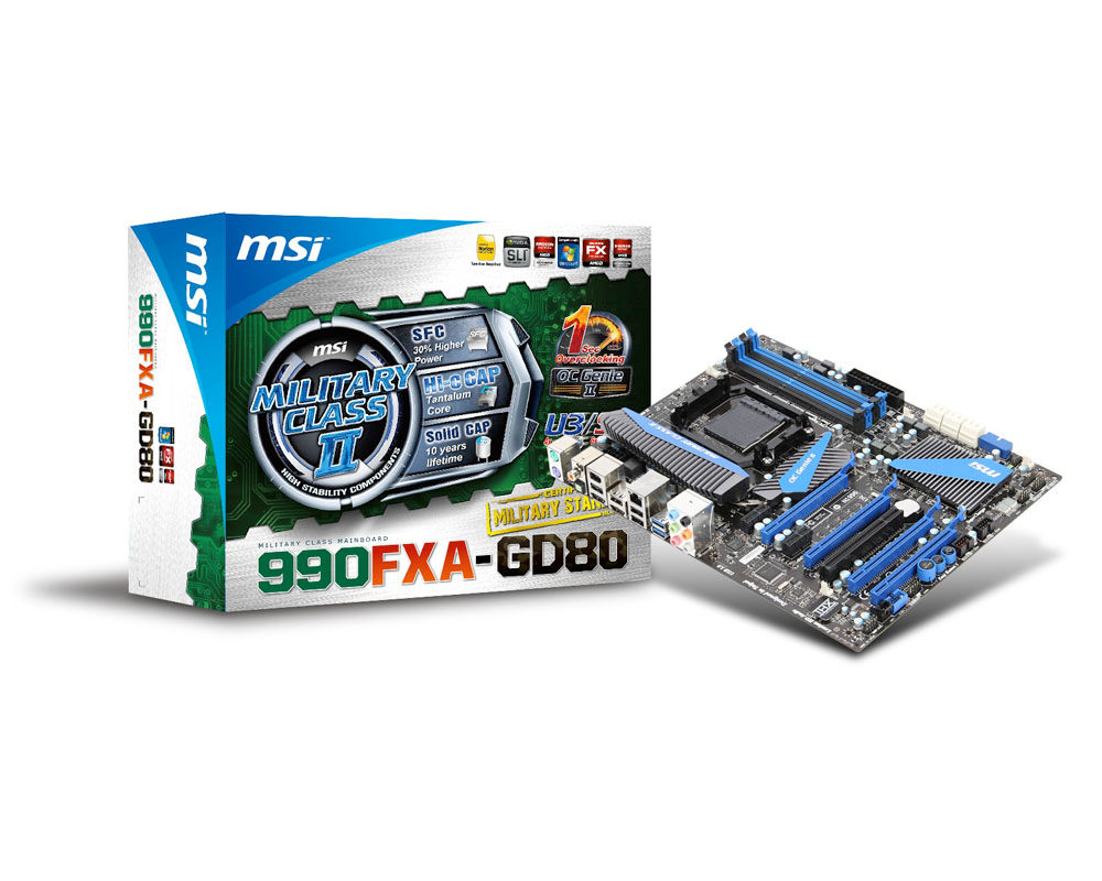 MSI 990FXA-GD80 AMD 990FX Socket AM3 ATX