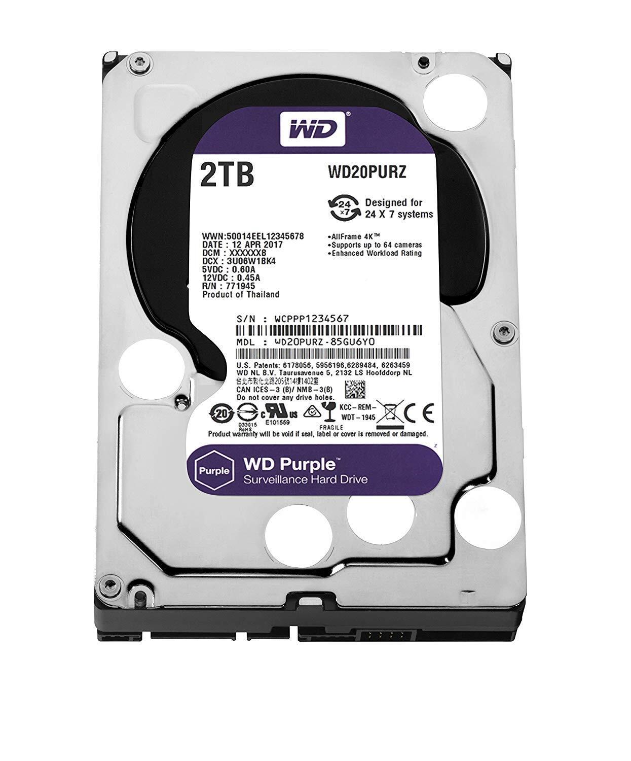 WD Purple WD20PURZ 2TB Surveillance HDD