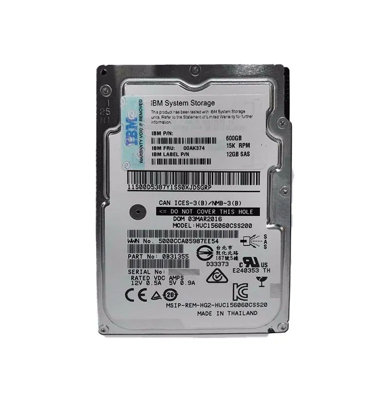 00AK374 - IBM 600GB 15000RPM SAS 12Gb/s 2.5-in Hard Drive