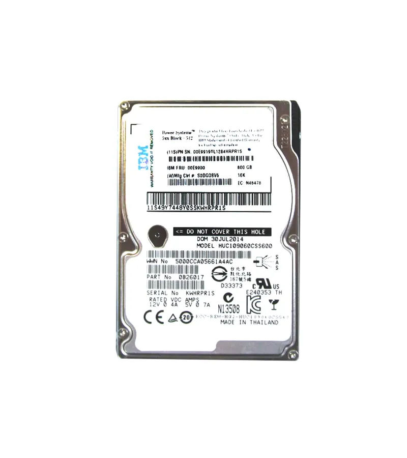 00E9900 - IBM 600GB 10000RPM SAS 12Gb/s 128MB Cache 2.5-in HDD