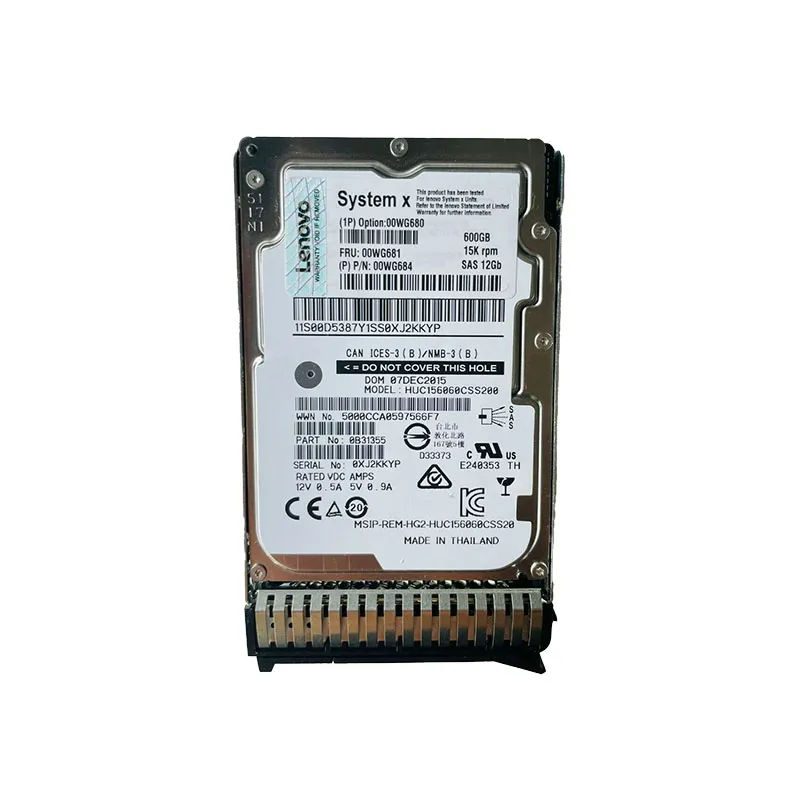00WG680 - Lenovo 600GB SAS 15000RPM 3.5-Inch Hard Drive