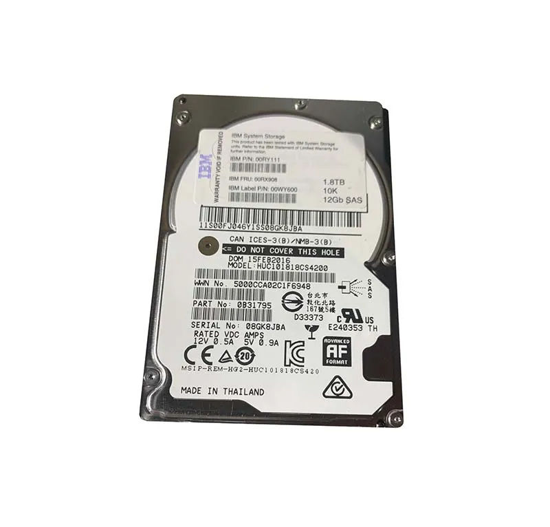 00WY600 - IBM 1.8TB 10000RPM SAS 12Gb/s 2.5-in Hard Drive