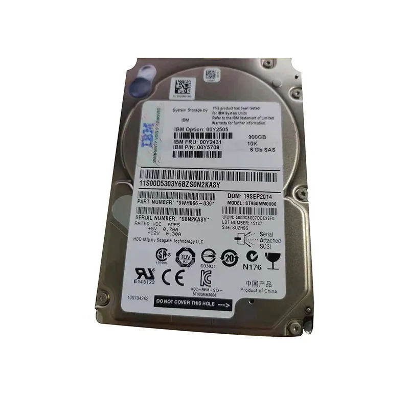 00Y2505 - IBM 900GB 10000RPM SAS 6Gb/s 2.5-in Hard Drive