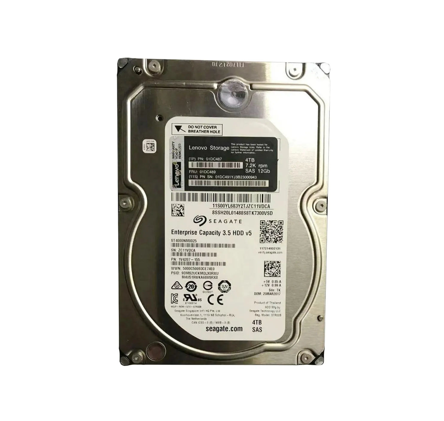 01DC489 - Lenovo 4TB 7200RPM SAS 12Gb/s 3.5-in Hard Drive