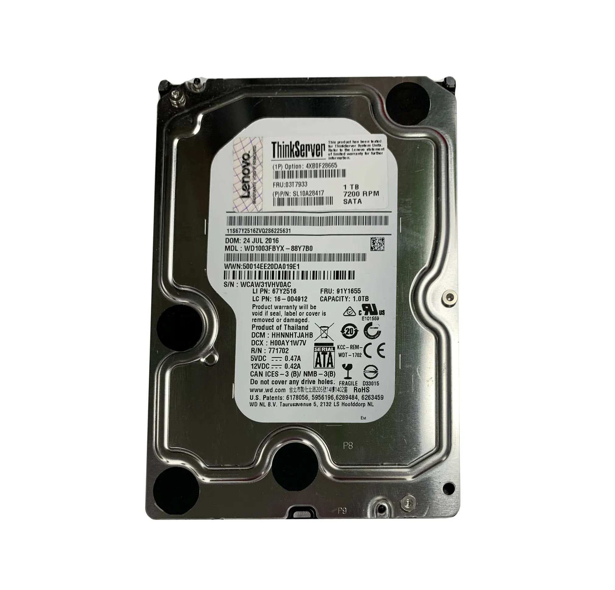 03T7933 - Lenovo 1TB 7200RPM SATA 6Gb/s 3.5-in Hard Drive